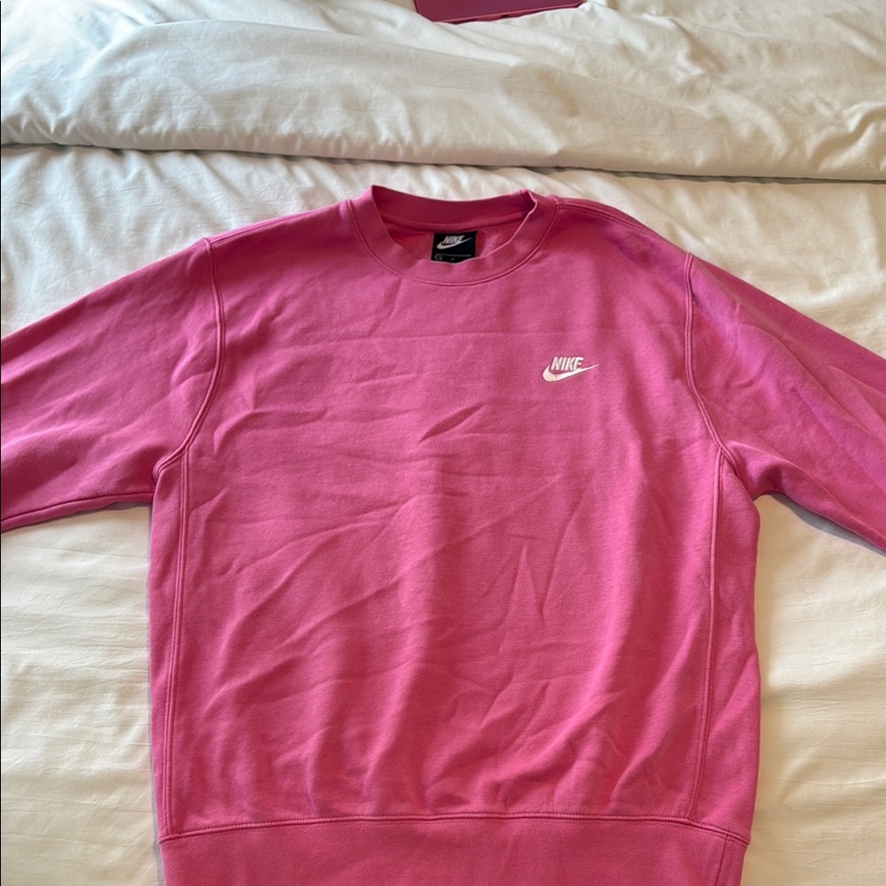 Nike Pink Crewneck Sweater Soft Casual Pullover